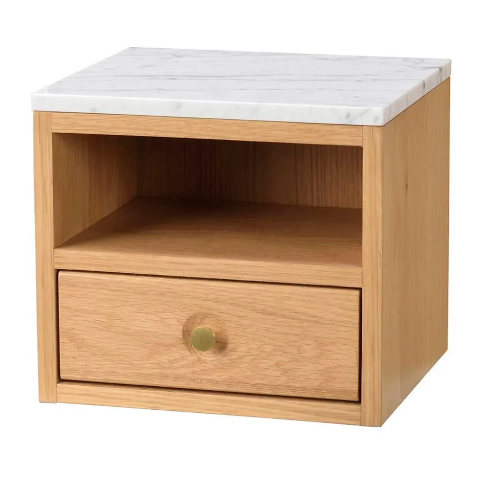 Hängende Nachtkonsole mit Fach & Schublade - Sanyra