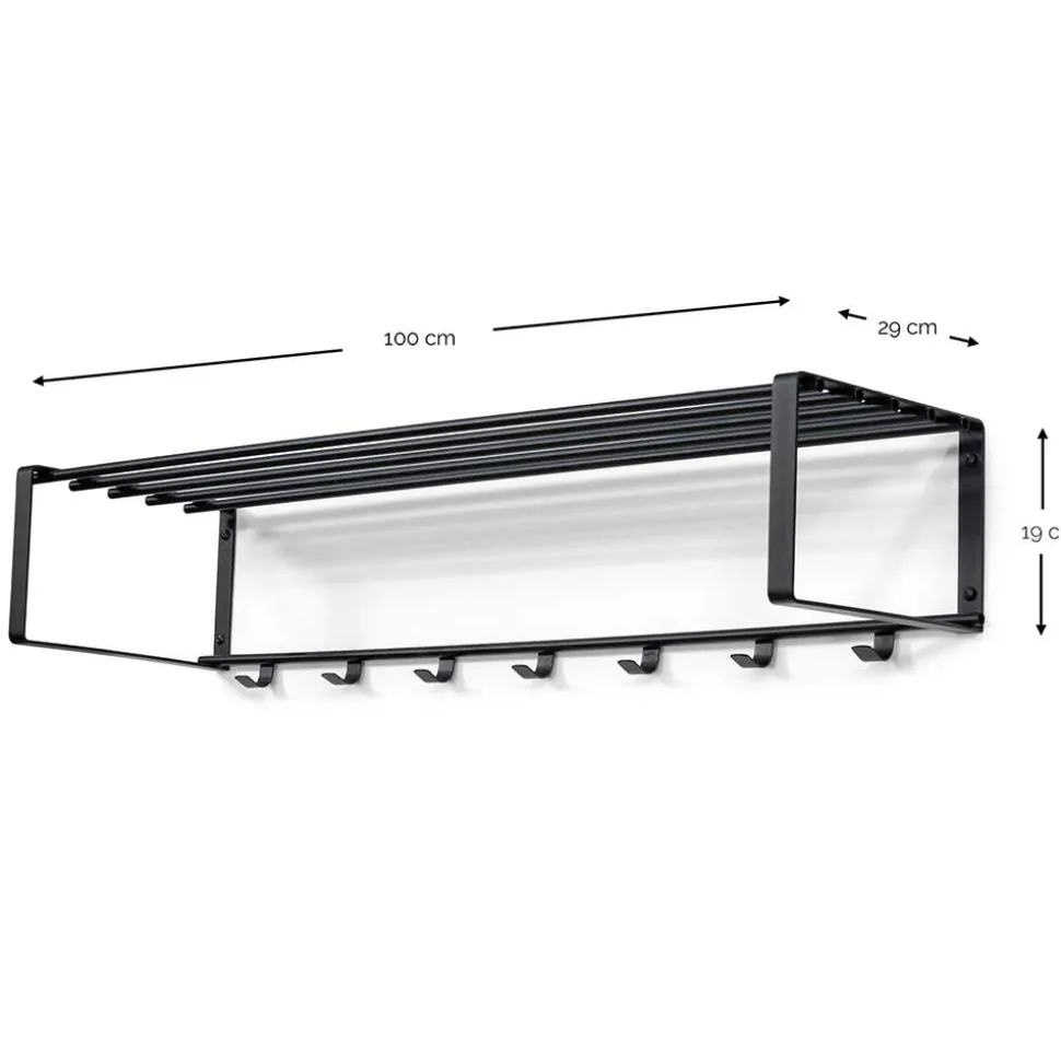 Hängende Stahlgarderobe in Taupe - Satroni