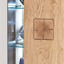 Hängende Vitrine in Eiche Bianco teilmassiv Pontros 1-türig