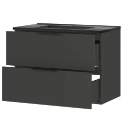 Hängender Bad-Waschtisch in Dunkelgrau - Fanito