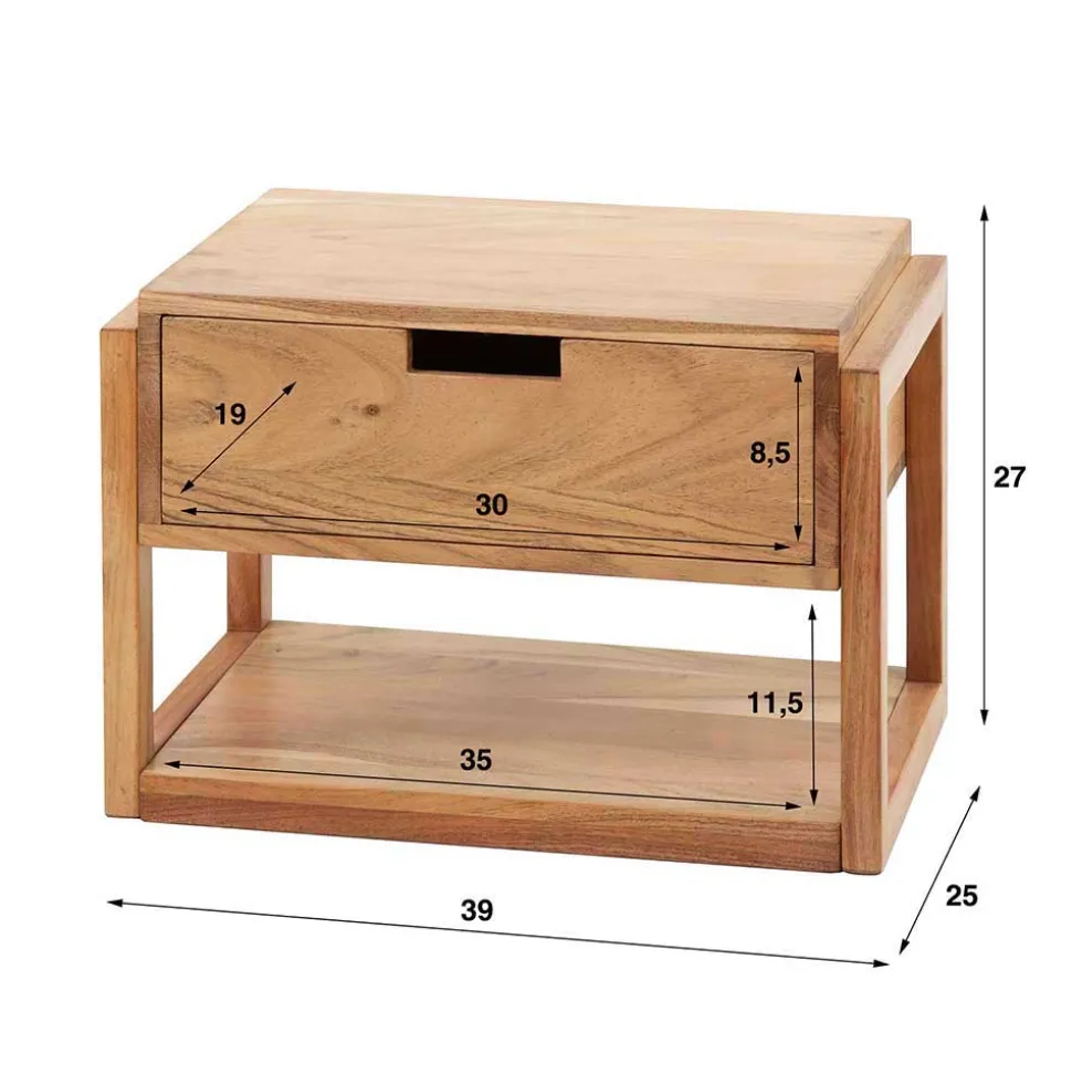 Hängender Nachttisch mit einer Schublade - Pralina