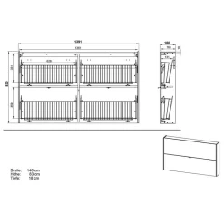 Hängender Schuhschrank 140 cm breit - Point