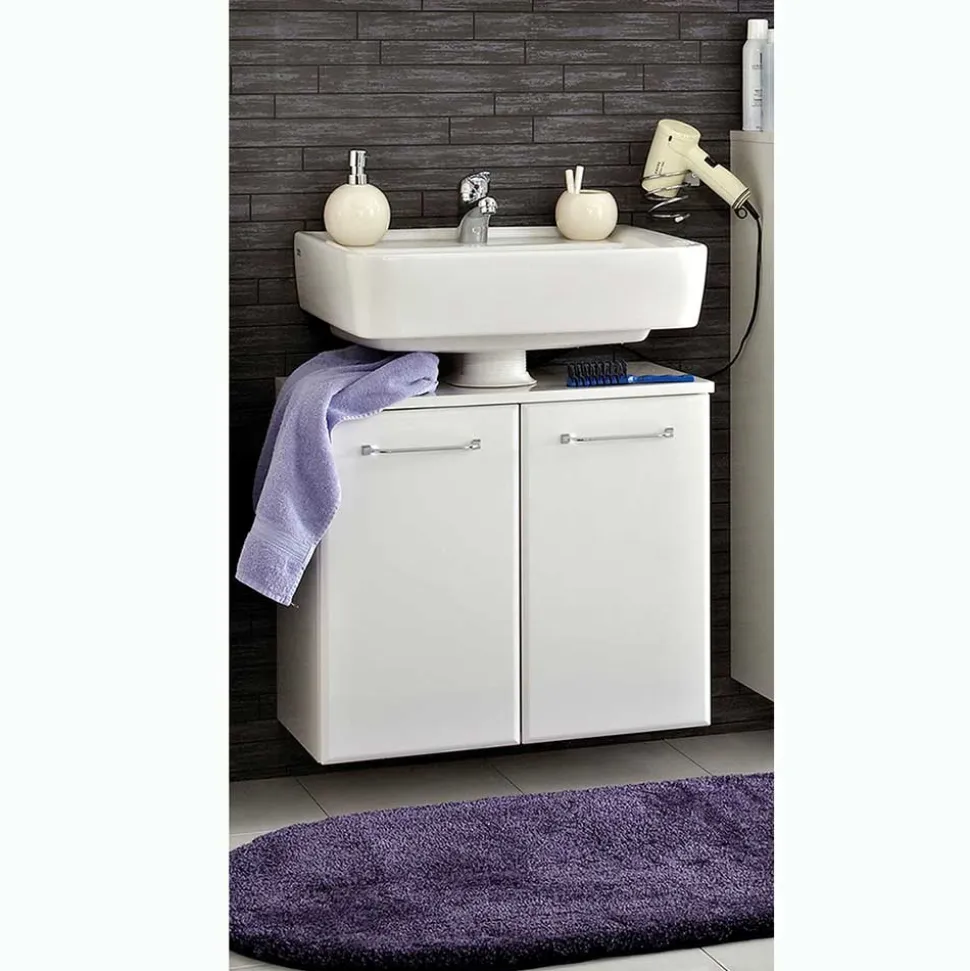 Hängender Waschbeckenunterschrank in Weiß - Estateas