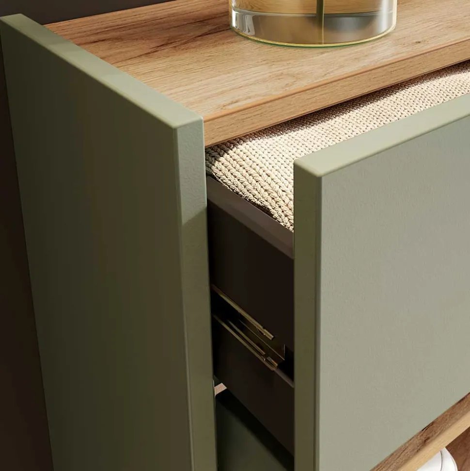 Hängendes Vertiko & runder Spiegel - Point (zweiteilig)