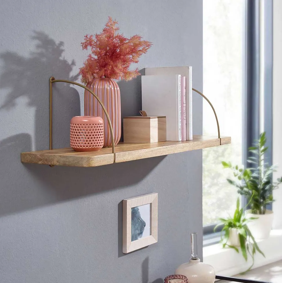 Hängeregal aus Mangoholz mit Metall - Leiria