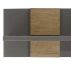 Hängeregal in Dunkelgrau Hochglanz & Eiche - Eracosta