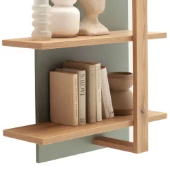 Hängeregal in Eiche mit Graugrün - Kwin