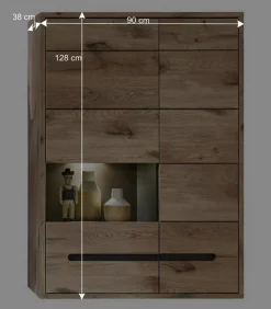 Hängeschrank mit Glas in Wildeiche NB - Zelio