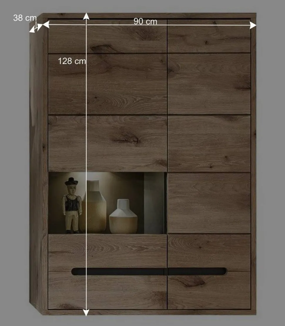 Hängeschrank mit Glas in Wildeiche NB - Zelio