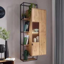 Hängeschrank mit Regal aus Wildeiche - Varzado
