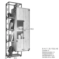 Hängeschrank mit Regal aus Wildeiche - Varzado