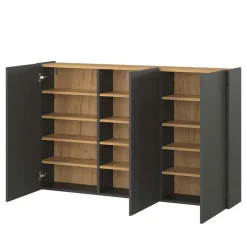 Hänge-Schuhschrank & Rundspiegel Set - Calisian (zweiteilig)