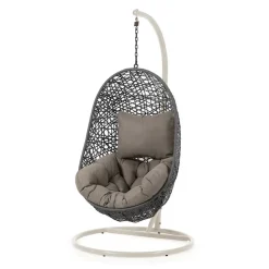 Hängesessel mit Gestell in Grau hell dunkel - Jueves