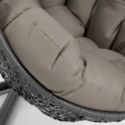 Hängesessel mit Gestell in Grau hell dunkel - Jueves