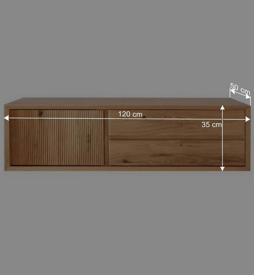 Hänge-TV-Board aus Wildeiche - Fredellia