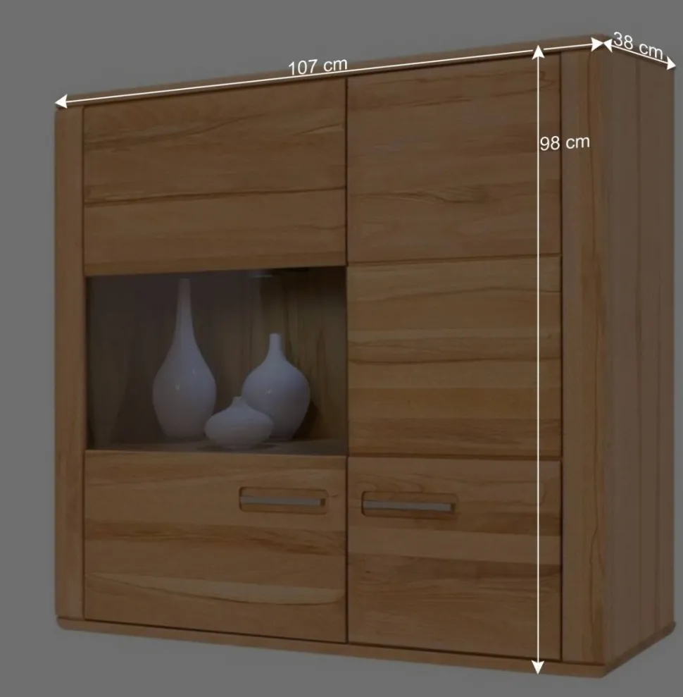 Hängevitrine Athias aus Kernbuche teilmassiv