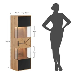 Hängevitrine aus Eiche und Glas - Masicuri