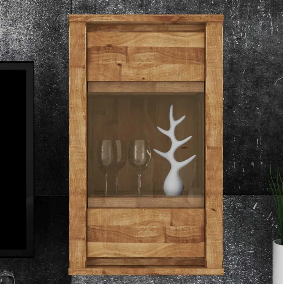 Hängevitrine Nadalia aus Wildeiche Massivholz