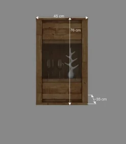 Hängevitrine Nadalia aus Wildeiche Massivholz