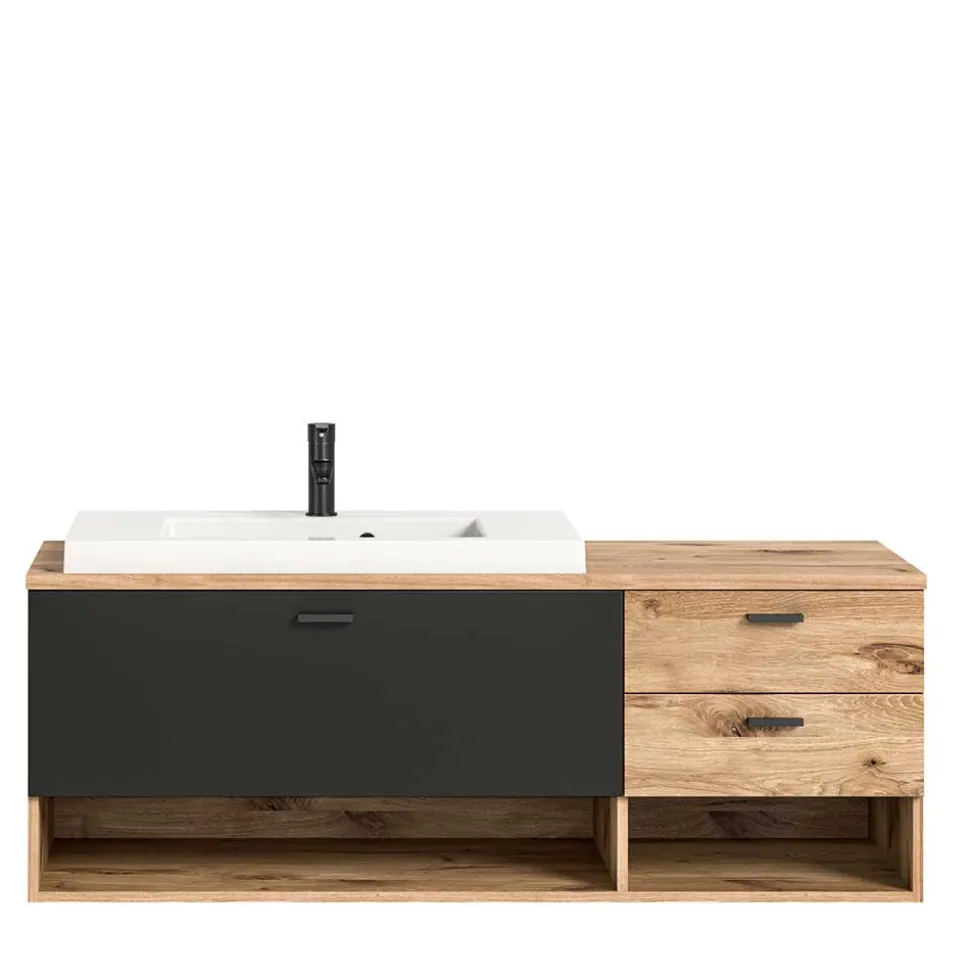 Hänge-Waschbeckenschrank mit Aufsatzbecken - Steikun