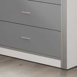 Hochbett Boro in Weiß-Grau