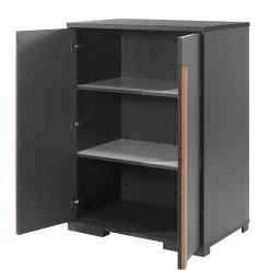 Hochbett mit Schrank in Anthrazit - Waltma (zweiteilig)