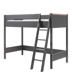 Hochbett mit Schreibtisch und Schrank - Lilova (vierteilig)