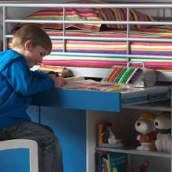 Hochbett Musty in Weiß-Blau