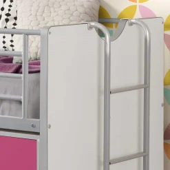 Hochbett Nina in Weiß-Pink