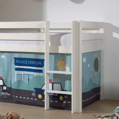 Hochbett Polizeibett in Weiß - Trian