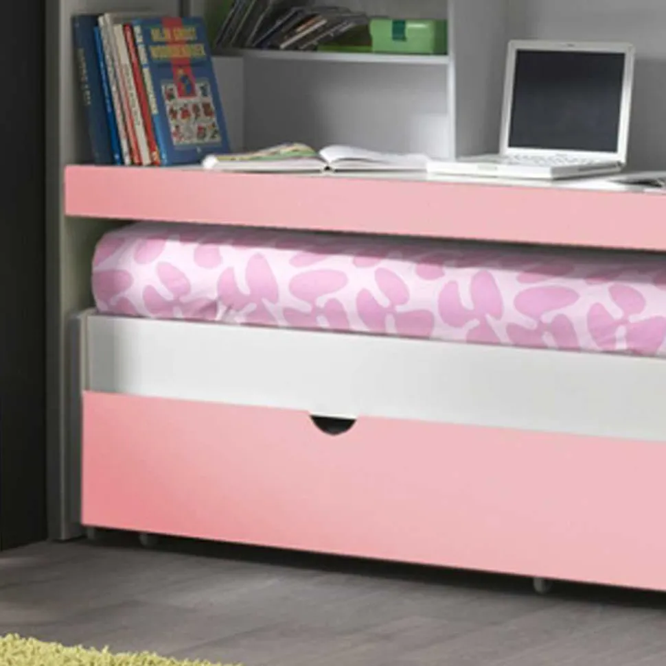 Hochbett Trio in Weiß-Rosa