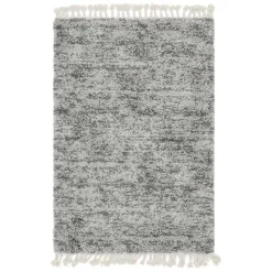 Hochflor Läufer Teppich in Grau und Creme - Cesario