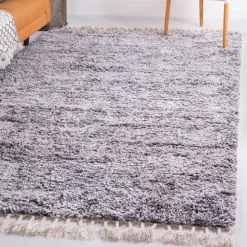 Hochflor Läufer Teppich in Grau und Creme - Cesario
