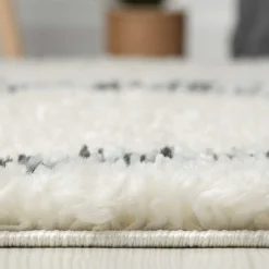 Hochflor Teppich in Creme und Schwarz - You