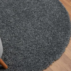 Hochflor Teppich in Dunkelgrau - Eleva