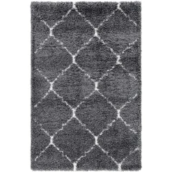 Hochflor Teppich in Grau und Creme - Ilena