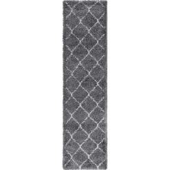 Hochflor Teppich in Grau und Creme - Ilena