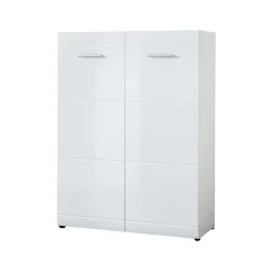 Hochglanz Schuhschrank Tiondon in Weiß
