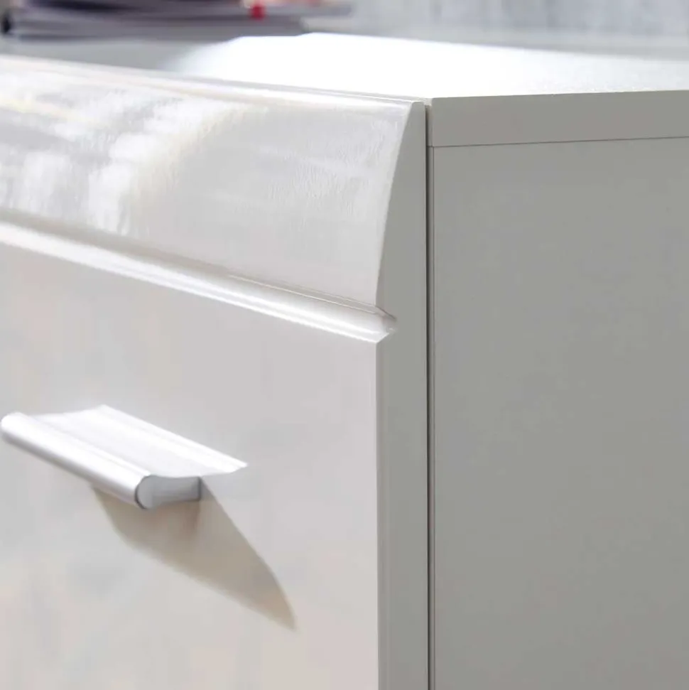 Hochglanz Schuhschrank Tiondon in Weiß