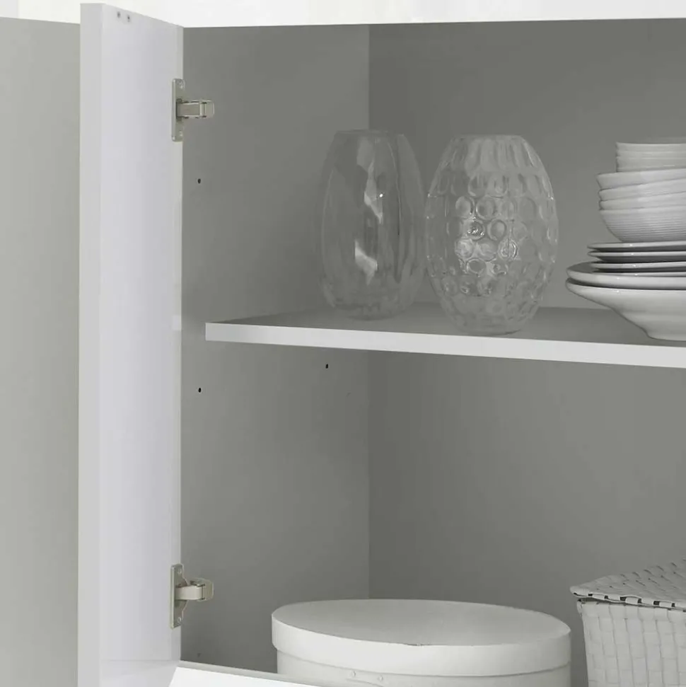 Hochglanz Sideboard in Weiß 4-türig - Sogno