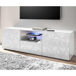 Hochglanz TV Board in Weiß mit Druck - Vovasoma