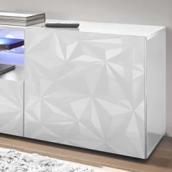 Hochglanz TV Board in Weiß mit Druck - Vovasoma