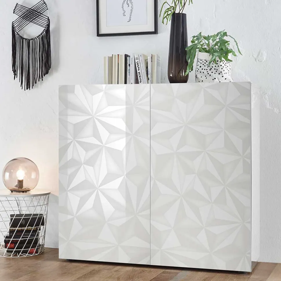 Hochglanz Wohnmöbel in Weiß - Vovasoma (dreiteilig)