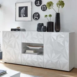 Hochglanz Wohnmöbel in Weiß - Vovasoma (dreiteilig)