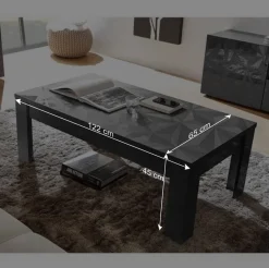 Hochglanz Wohnzimmermöbel in Grau - Kuriasna (dreiteilig)