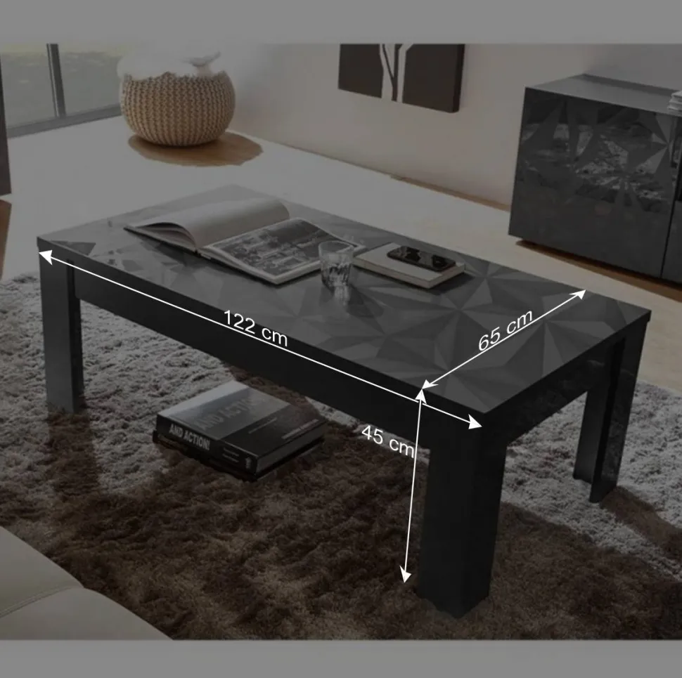 Hochglanz Wohnzimmermöbel in Grau - Kuriasna (dreiteilig)