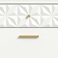 Hochglanzkommode in Weiß mit Gold - Ustabo