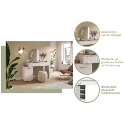 Hochglanzkommode in Weiß mit Gold - Ustabo