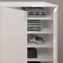 Hochglänzender Schuhschrank in Weiß - Ejulia