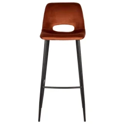 Hochhocker in Rostfarben Braun Samt - Zykla (2er Set)